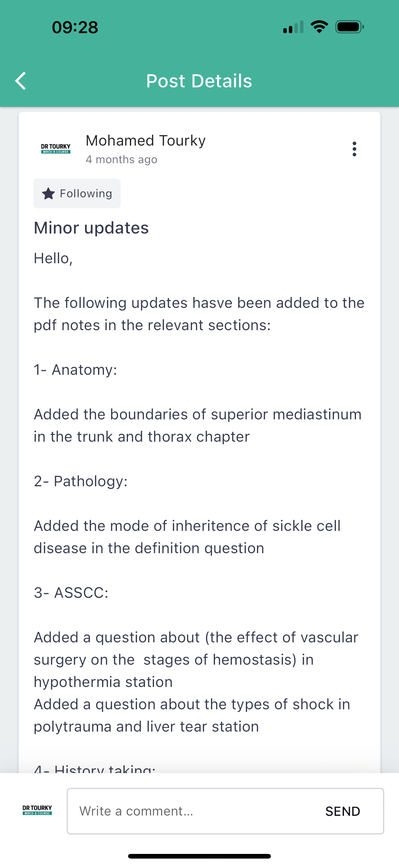 Dr Tourky MRCS-B Course (regular course /October to December 2025 diets)- candidates inside Egypt only